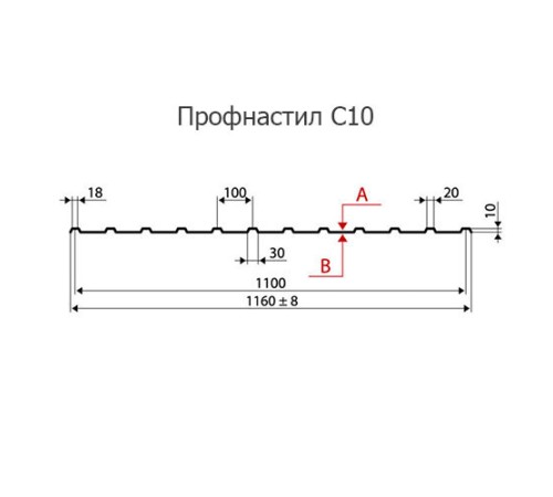 Профнастил нержавеющий С10 0.8 AISI 316L
