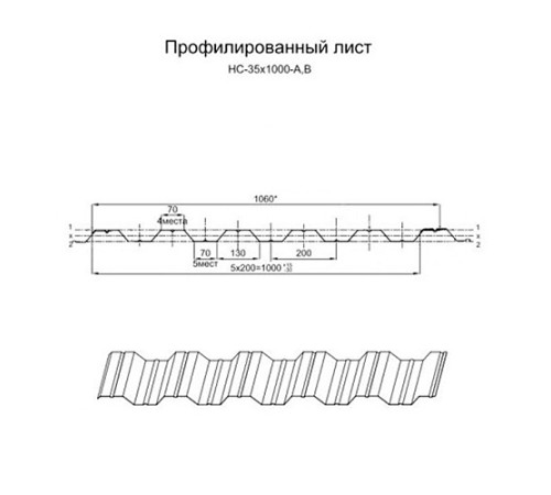 Профнастил НС35-1000 Полиэстер RAL-6005-0.65