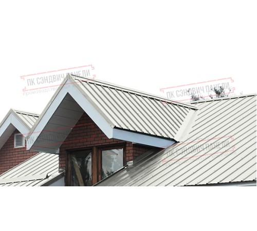 Сэндвич панели кровельные с пенополиуретаном, ширина 1000 мм, толщина 180 мм, 0.5/0.5, RAL9002