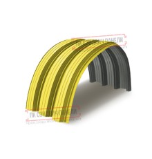 Профнастил H112ПГ-0.65, для бескаркасных ангаров, Полиэстер RAL 1018.