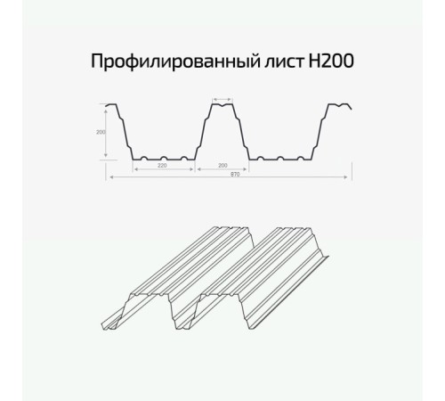 Профлист Н200-840 Полиэстер RAL-6002-0.7